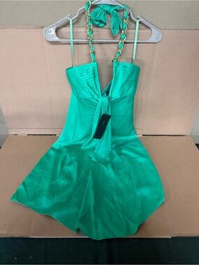 Beautiful BCBGMaxAzria Emerald Halter Dress